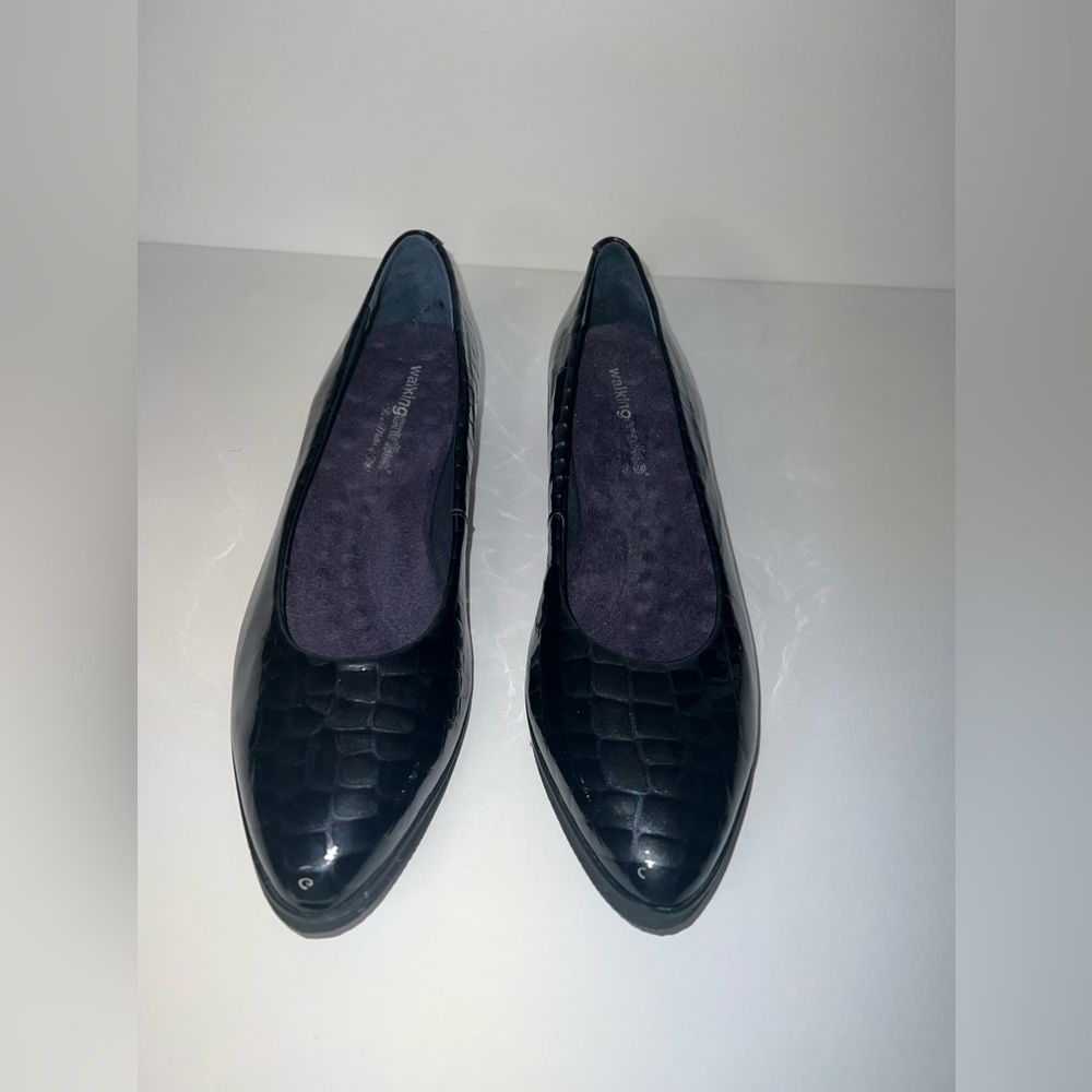 New Walking Cradles Women's leather Bounce Flat in black crocodile ShoeS Sz 12 M